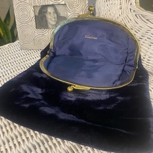 Vintage navy velvet clutch